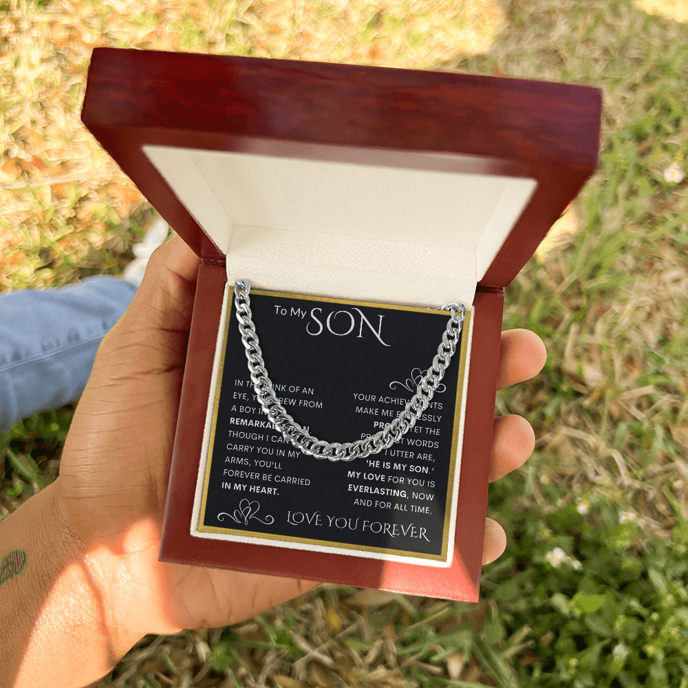 To My Son Cuban Link Chain
