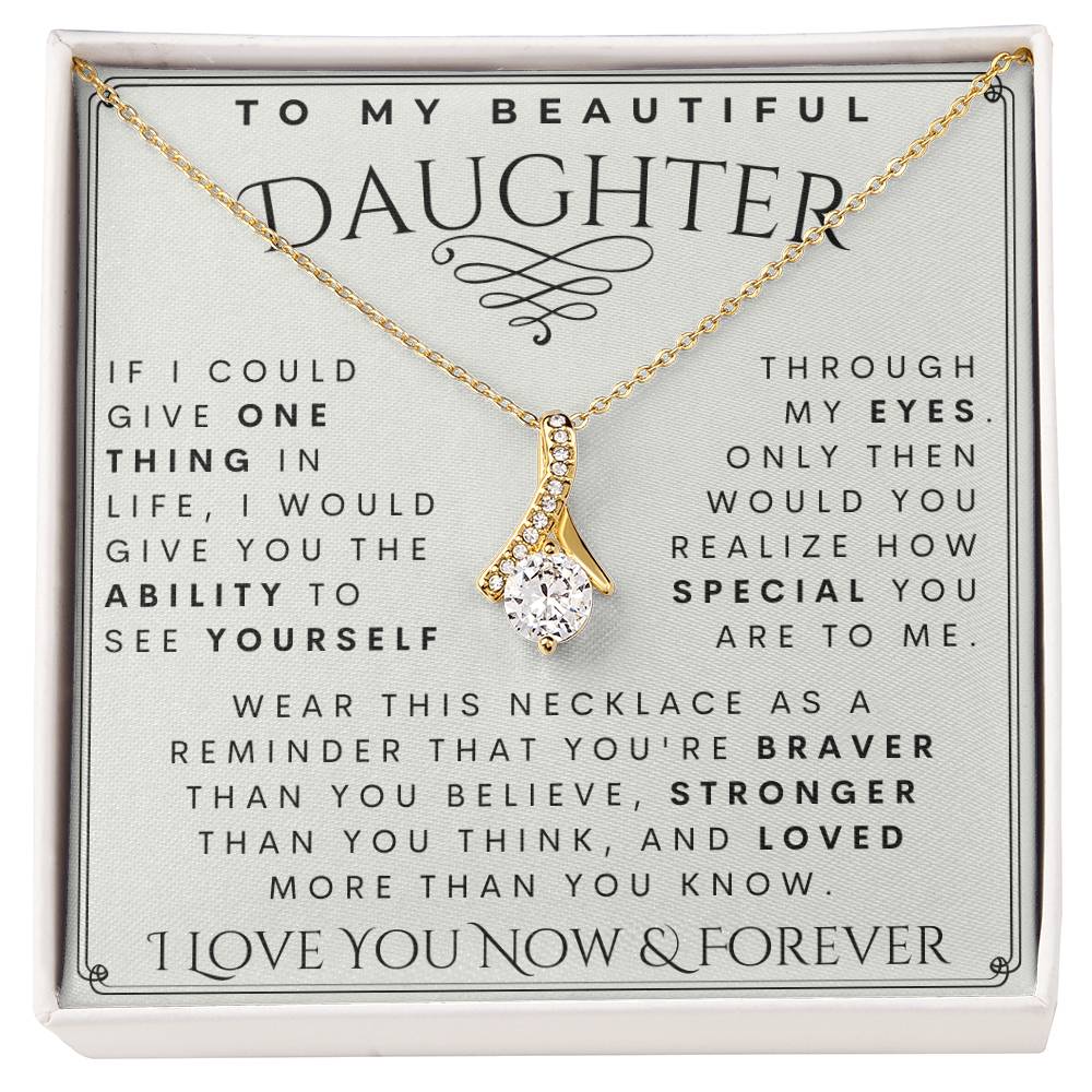 To My Daughter, Daughter Necklace, Daughter Birthday, Daughter Christmas Gift, Daughter Gift Ideas, Father Mother Daughter Gift