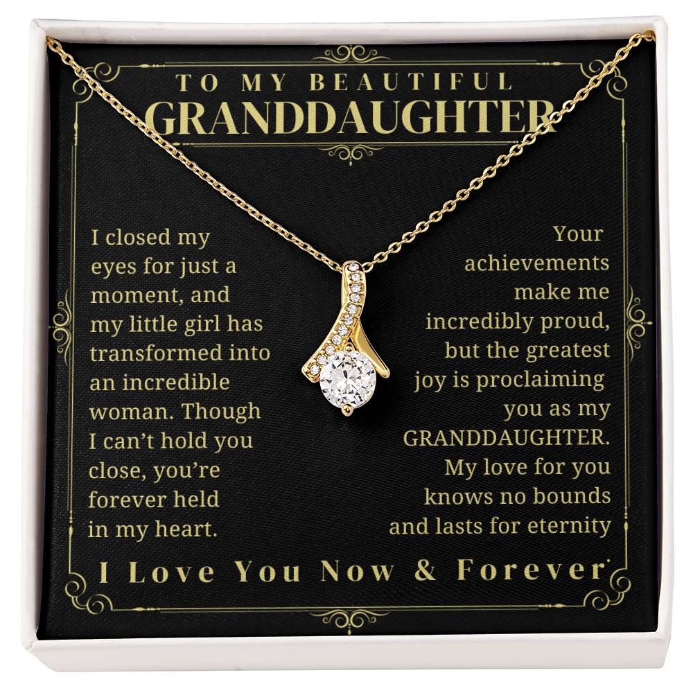 To My granddaughter - Granddaughter Gift - Granddaughter Necklace - Birthday Necklace - Graduation Gift - Gift from Grandma/Grandpa, Granddaughter gift