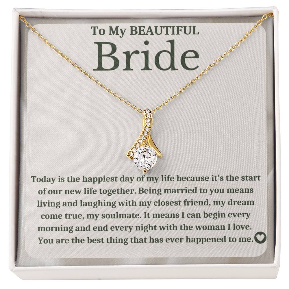 To My Bride - Bride Gift From Groom, Wedding Day Gift, Groom to Bride, Jewelry Gift from Groom to Bride, Beautiful Bride Necklace, To My Bride From Groom