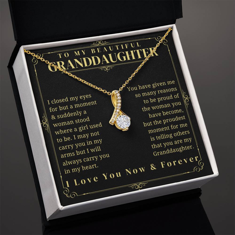 To My Granddaughter - Granddaughter Gift - Granddaughter Necklace - Birthday Necklace - Graduation Gift - Gift from Grandma/Grandpa