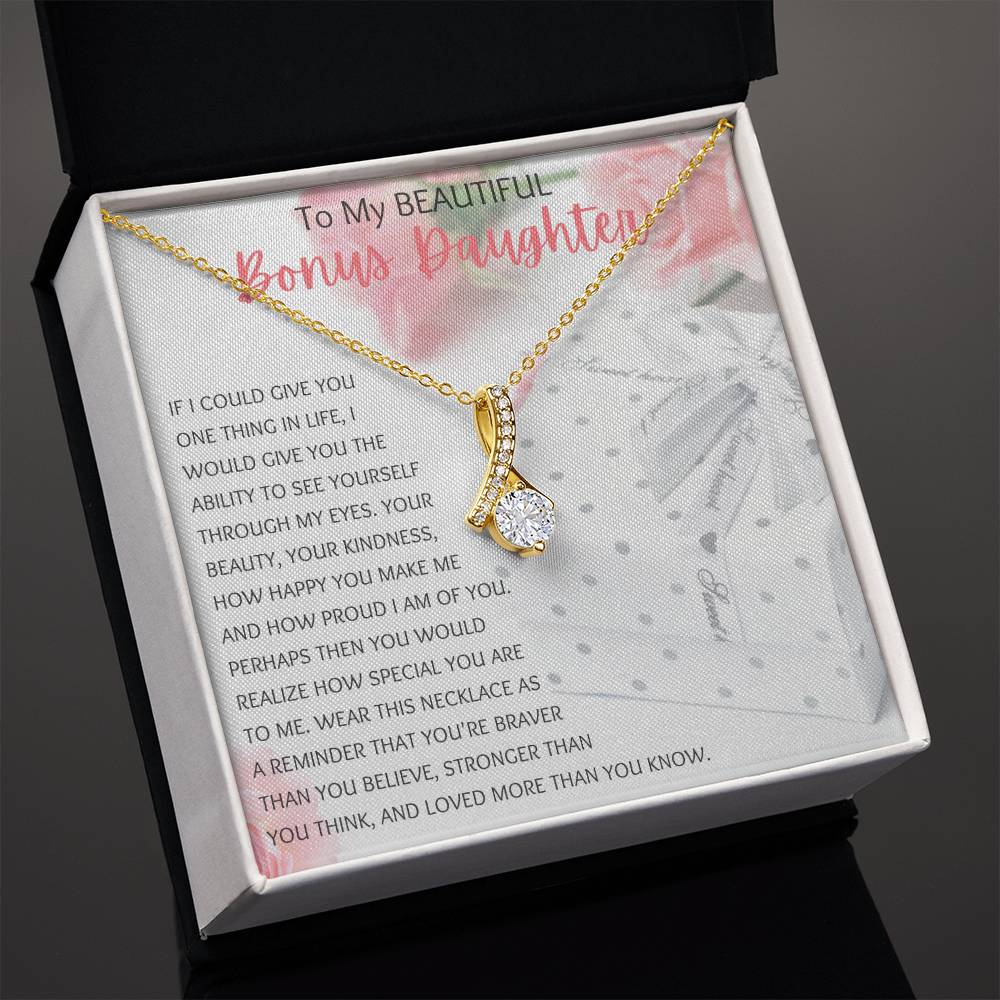To My Beautiful Bonus Daughter | Alluring Beauty necklace