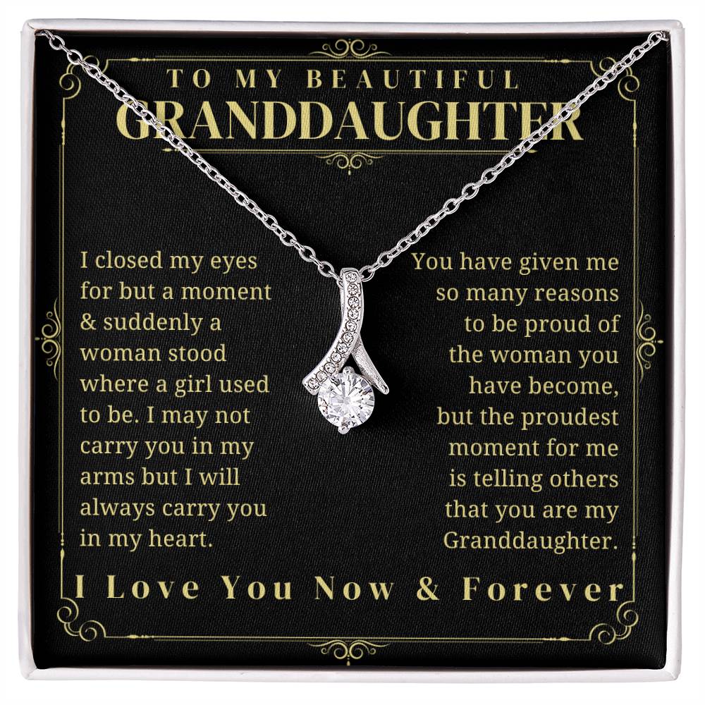 To My Granddaughter - Granddaughter Gift - Granddaughter Necklace - Birthday Necklace - Graduation Gift - Gift from Grandma/Grandpa