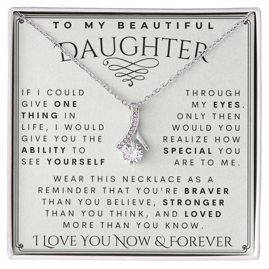 To My Daughter, Daughter Necklace, Daughter Birthday, Daughter Christmas Gift, Daughter Gift Ideas, Father Mother Daughter Gift