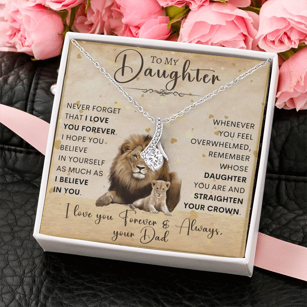 To My Daughter Love Dad - Alluring Beauty Necklace