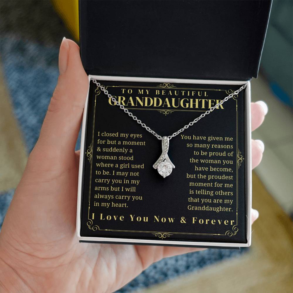 To My Granddaughter - Granddaughter Gift - Granddaughter Necklace - Birthday Necklace - Graduation Gift - Gift from Grandma/Grandpa