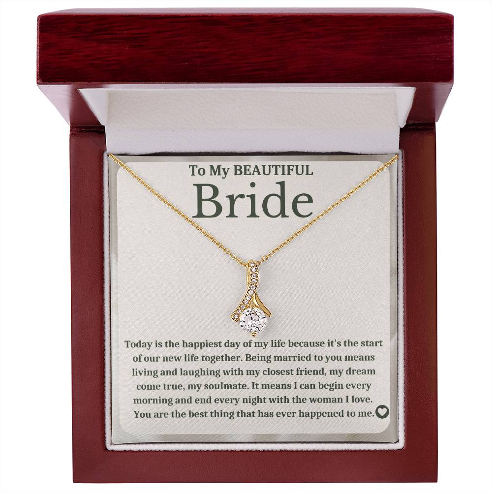 To My Bride - Bride Gift From Groom, Wedding Day Gift, Groom to Bride, Jewelry Gift from Groom to Bride, Beautiful Bride Necklace, To My Bride From Groom