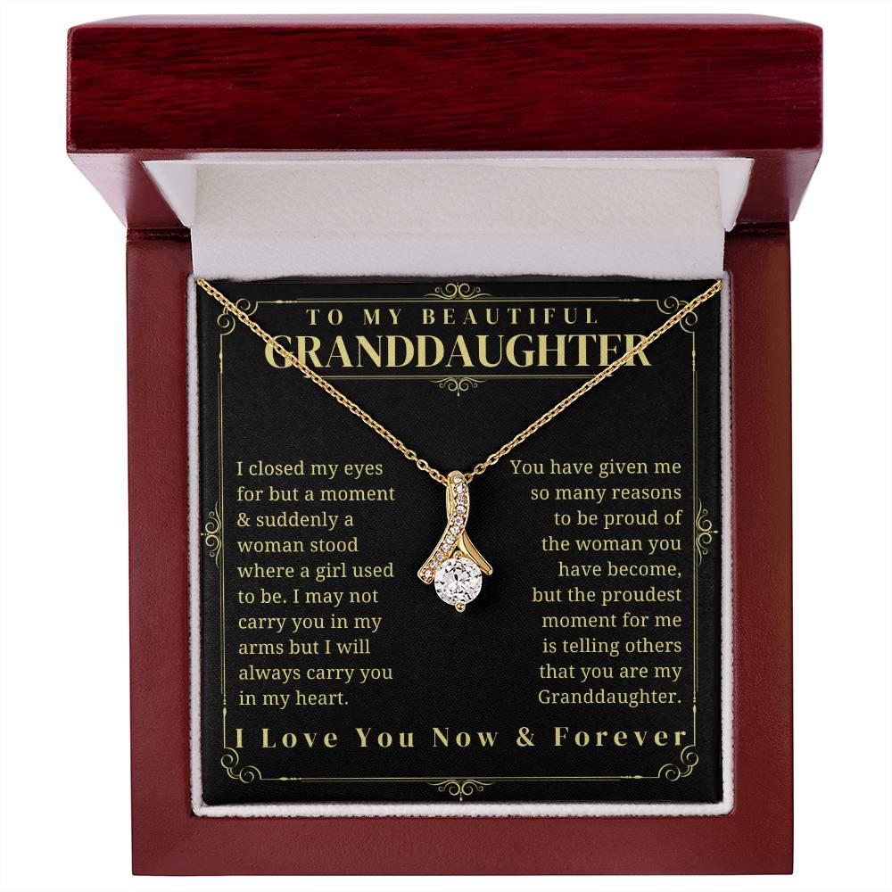 To My Granddaughter - Granddaughter Gift - Granddaughter Necklace - Birthday Necklace - Graduation Gift - Gift from Grandma/Grandpa