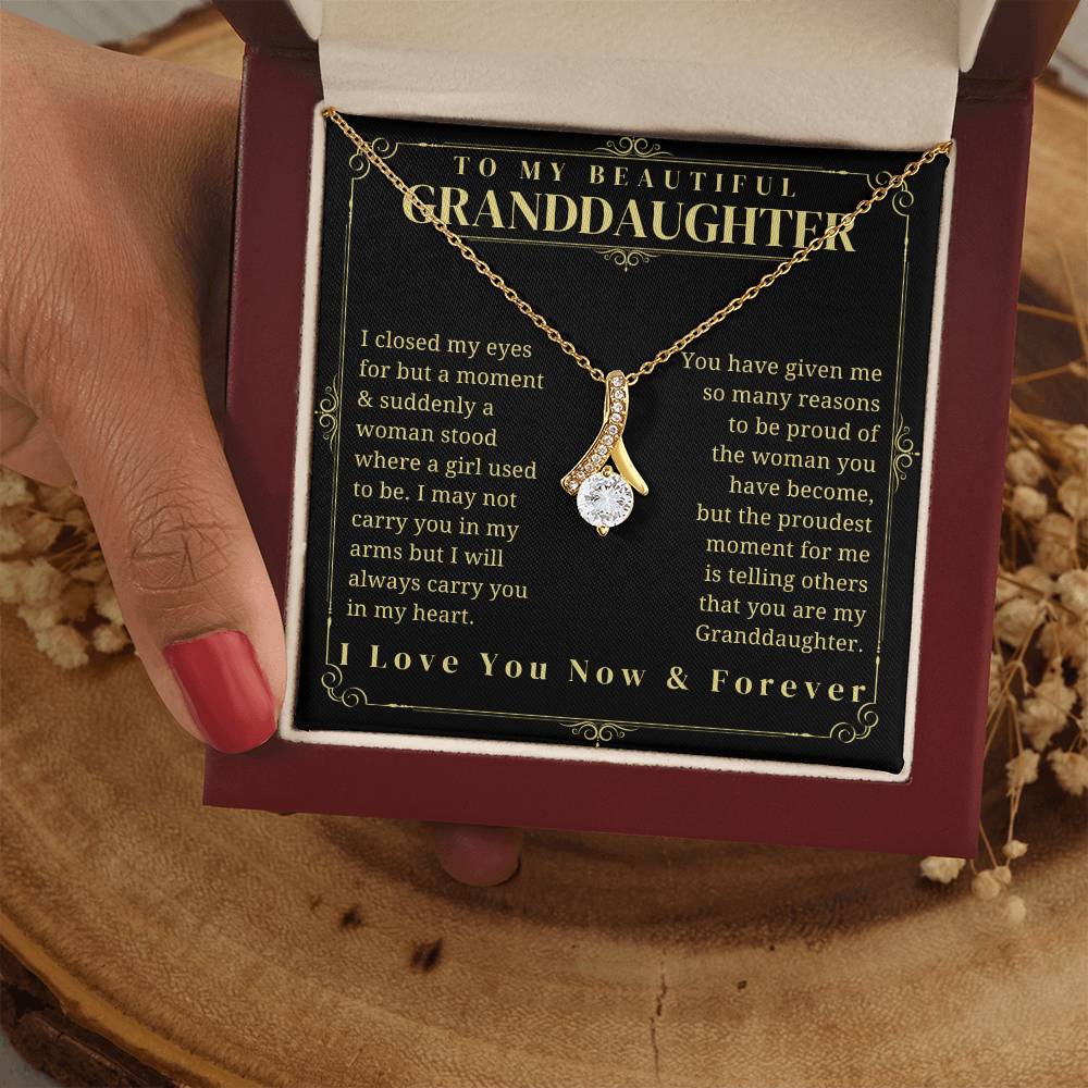 To My Granddaughter - Granddaughter Gift - Granddaughter Necklace - Birthday Necklace - Graduation Gift - Gift from Grandma/Grandpa