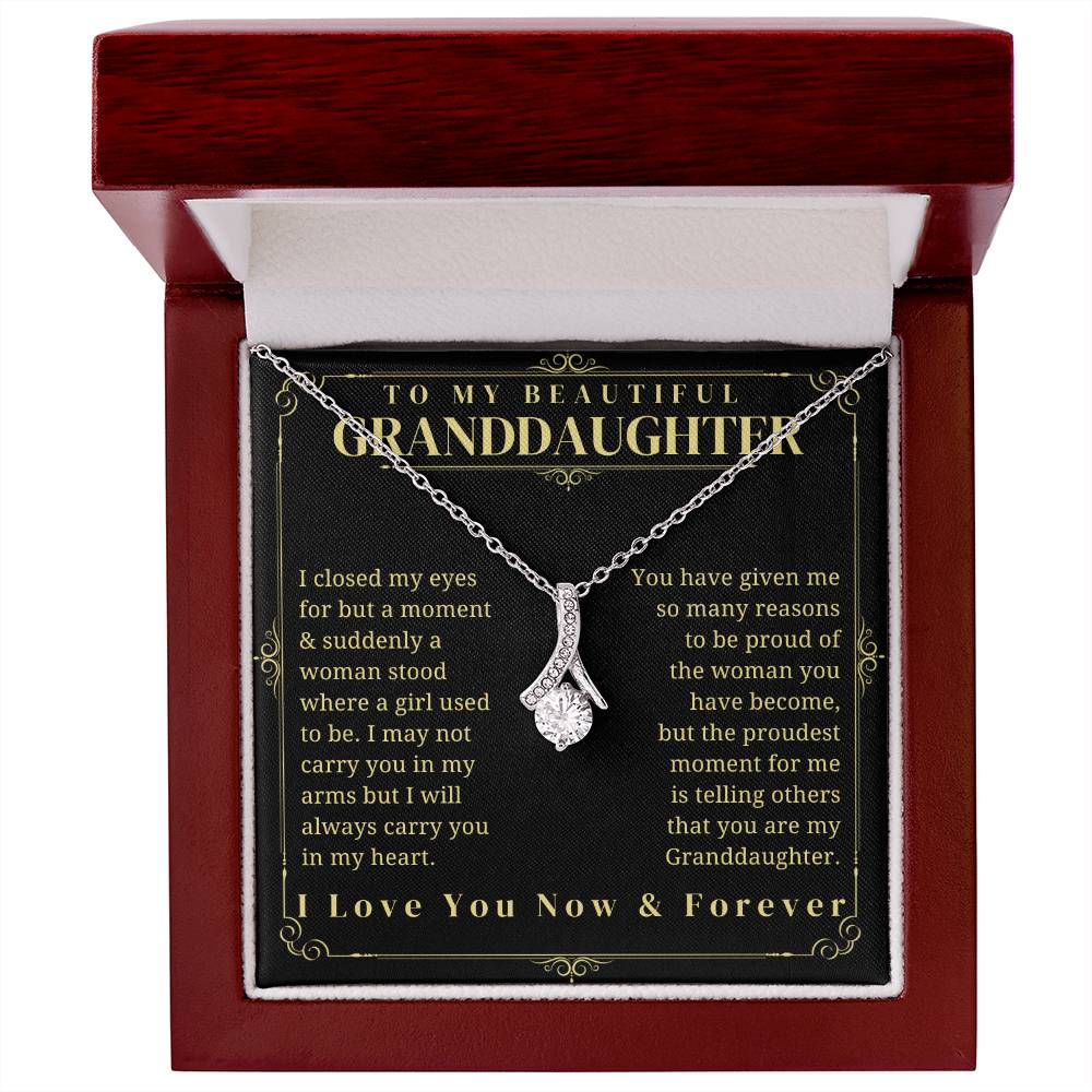 To My Granddaughter - Granddaughter Gift - Granddaughter Necklace - Birthday Necklace - Graduation Gift - Gift from Grandma/Grandpa
