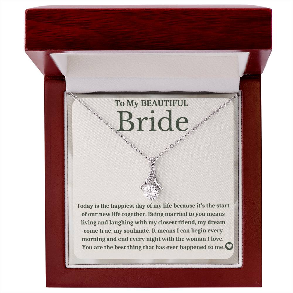 To My Bride - Bride Gift From Groom, Wedding Day Gift, Groom to Bride, Jewelry Gift from Groom to Bride, Beautiful Bride Necklace, To My Bride From Groom