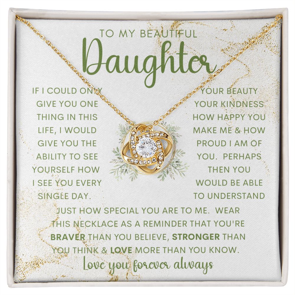 To My Beautiful Daughter | Love Knot Necklace