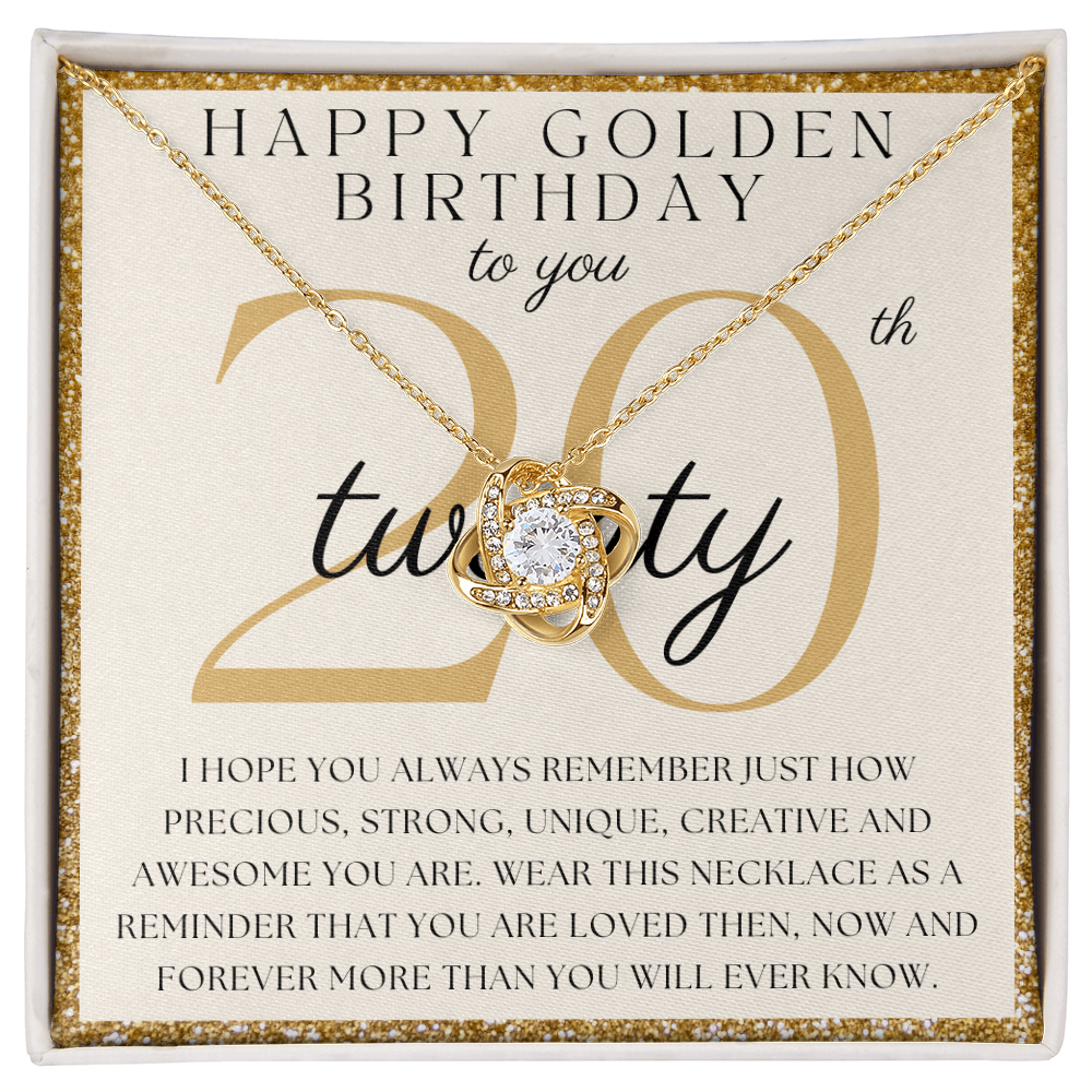 Happy 20th Birthday Love Knot Necklace