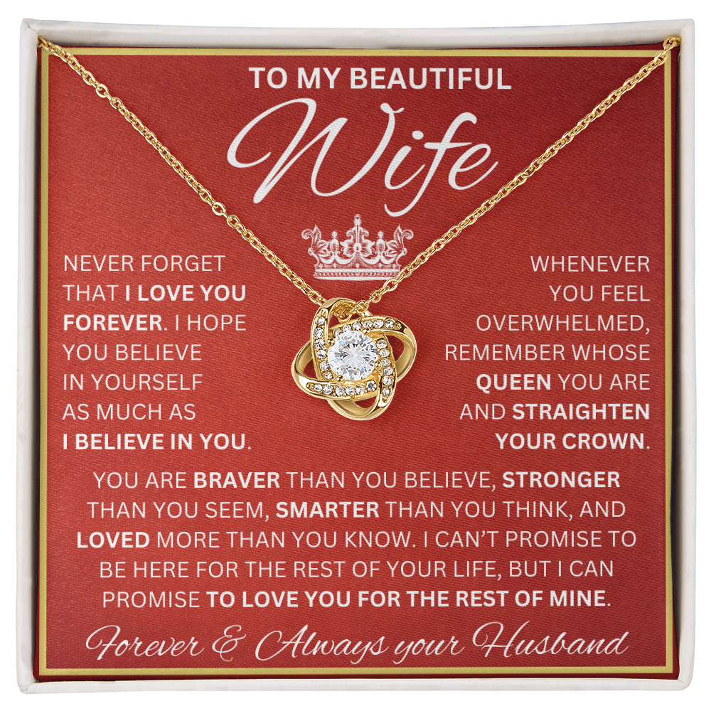 Gift for Wife | Love Knot Necklace | Never Forget I Love You