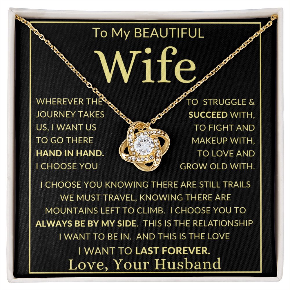 To My Beautiful Wife | Love Knot Necklace