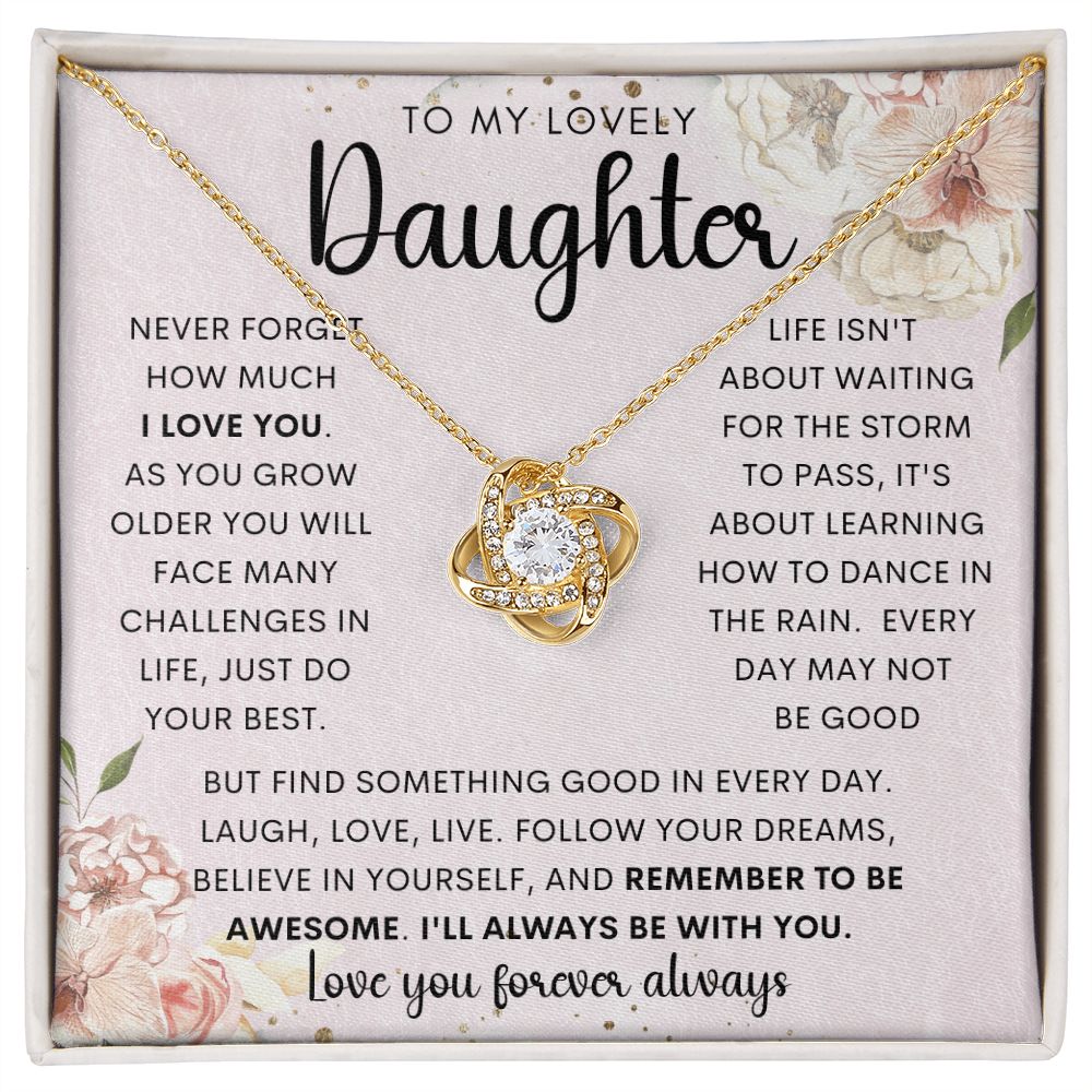To My Lovely Daughter | Love Knot Necklace