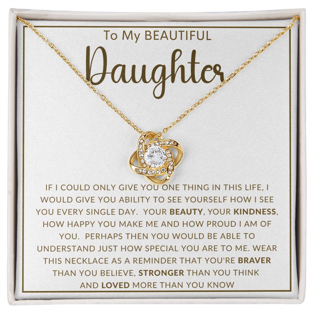 To My Beautiful Daughter | Love Knot Necklace