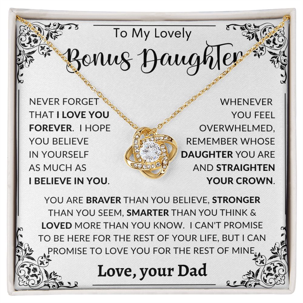 To My Bonus Daughter | Love Knot Necklace