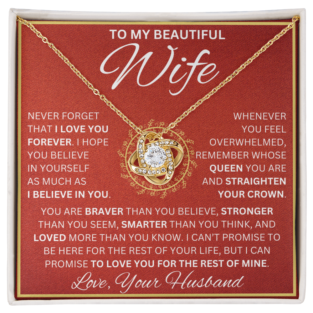 Gift for Wife "Valentine's Queen Gift" Love Knot Necklace