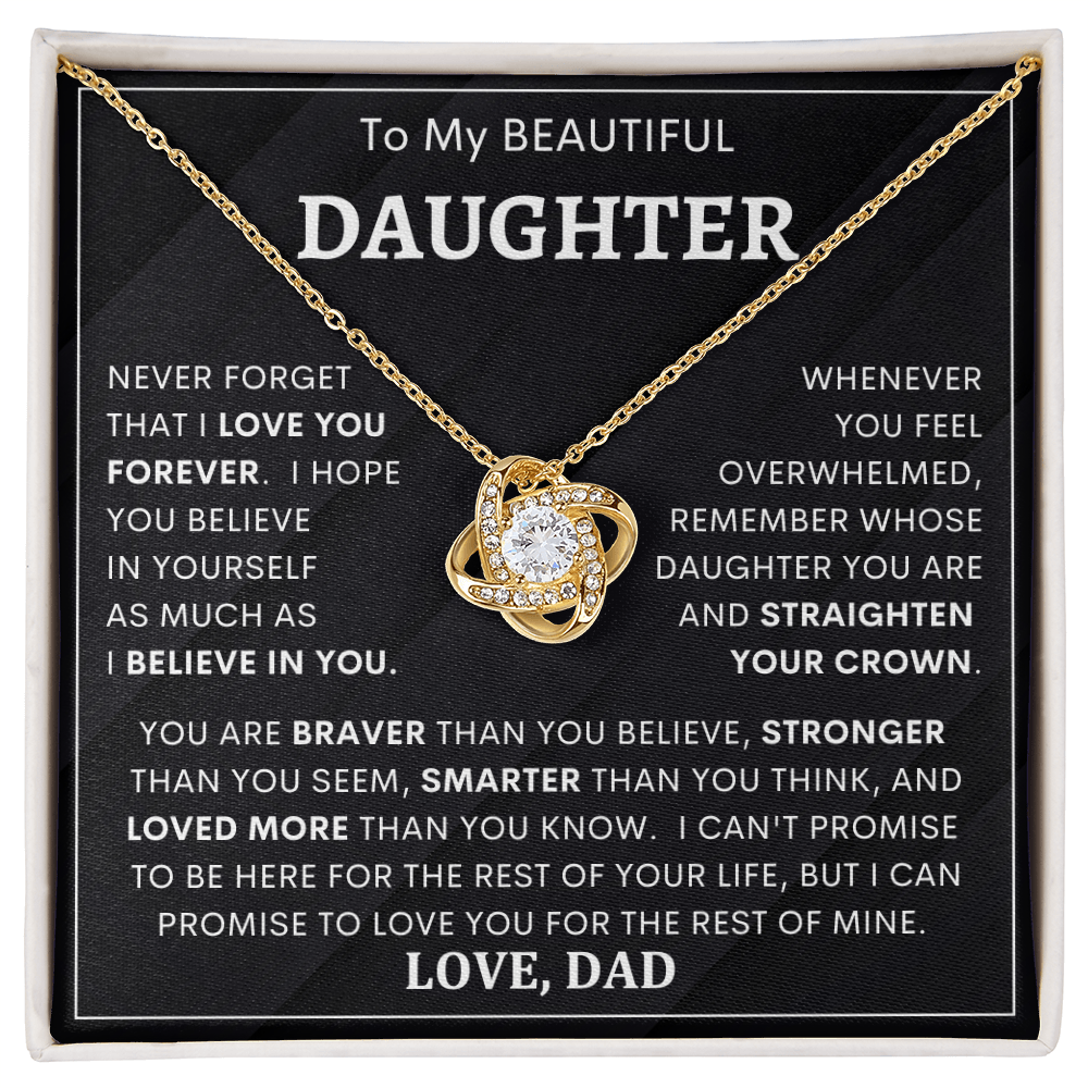 Heartfelt Gift for Daughter from Dad “You Are Braver Than You Believe” Necklace
