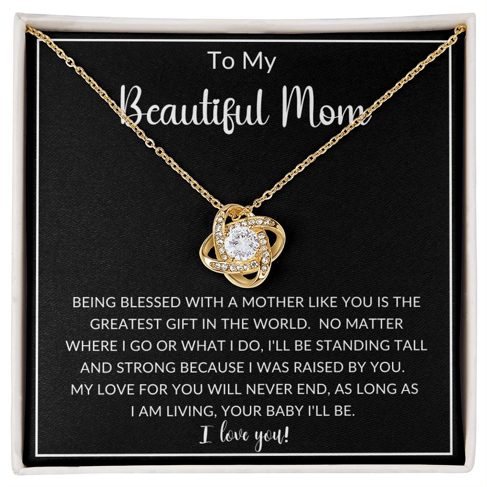 To My Beautiful Mom | Love Knot Necklace