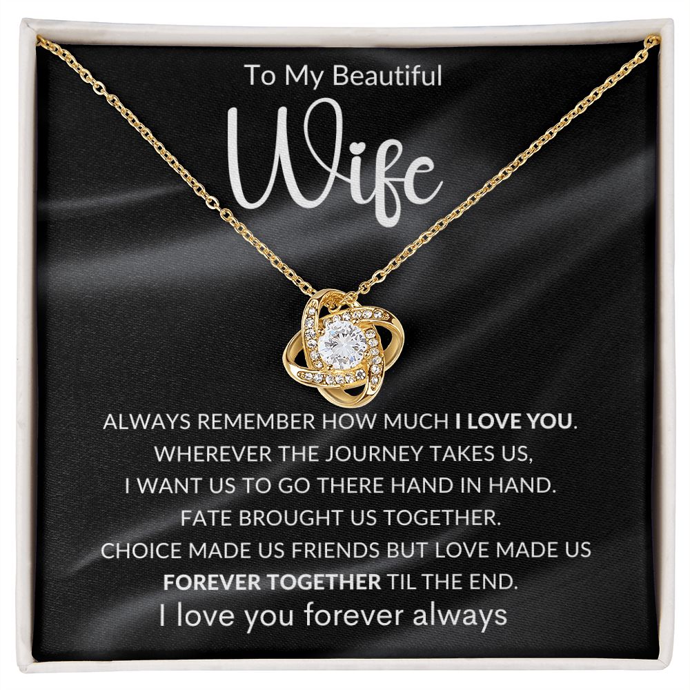 To My Beautiful Wife | Love Knot Necklace