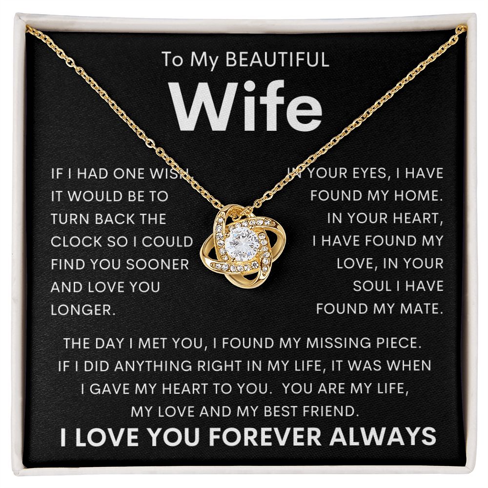 To My Beautiful Wife | Love Knot Necklace