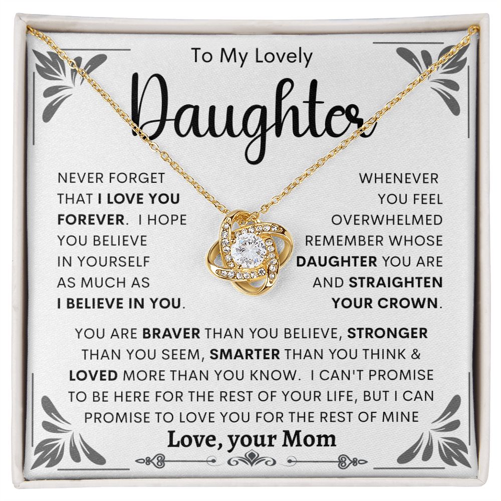 To My Lovely Daughter | Love Knot Necklace