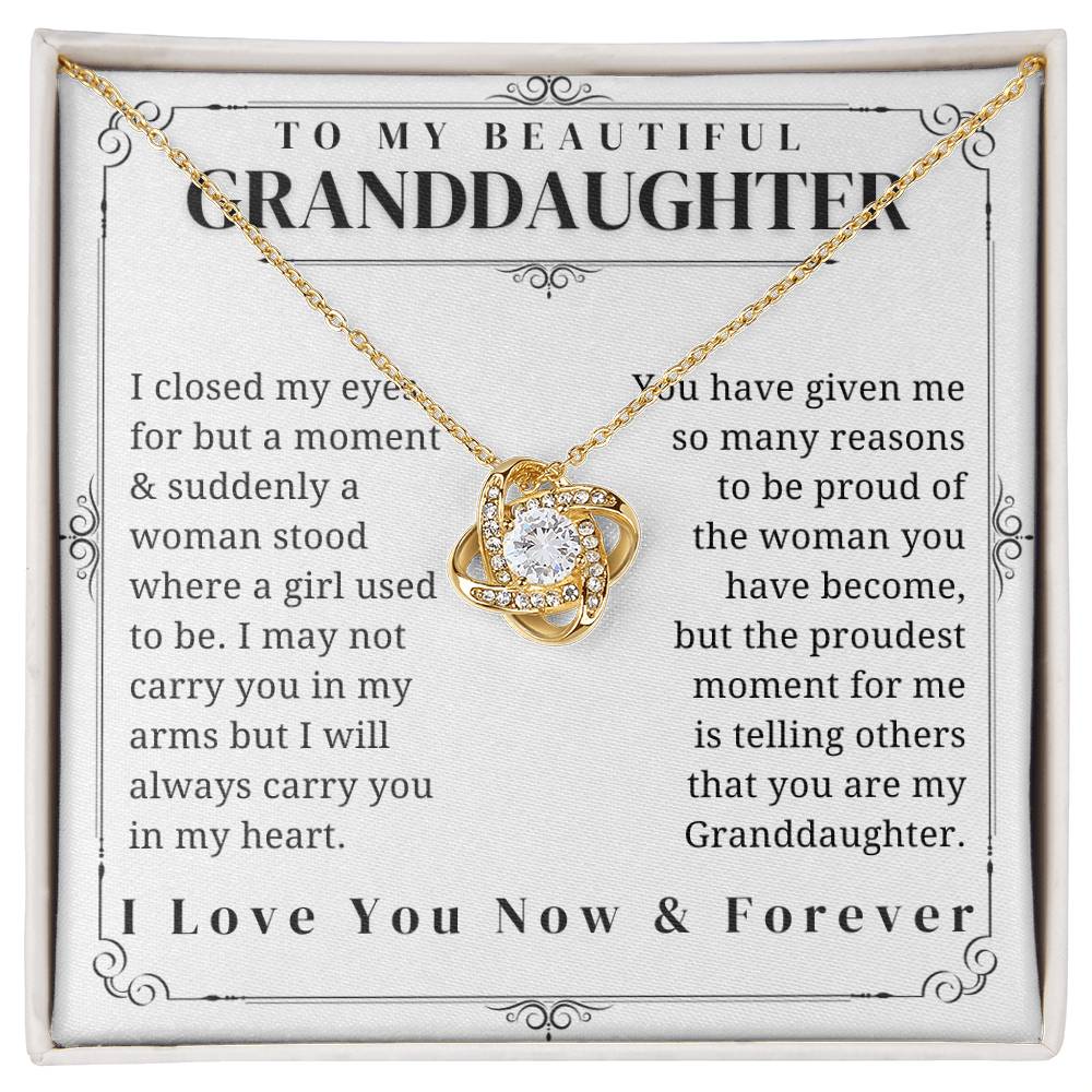 To My Granddaughter - Love Knot Necklace