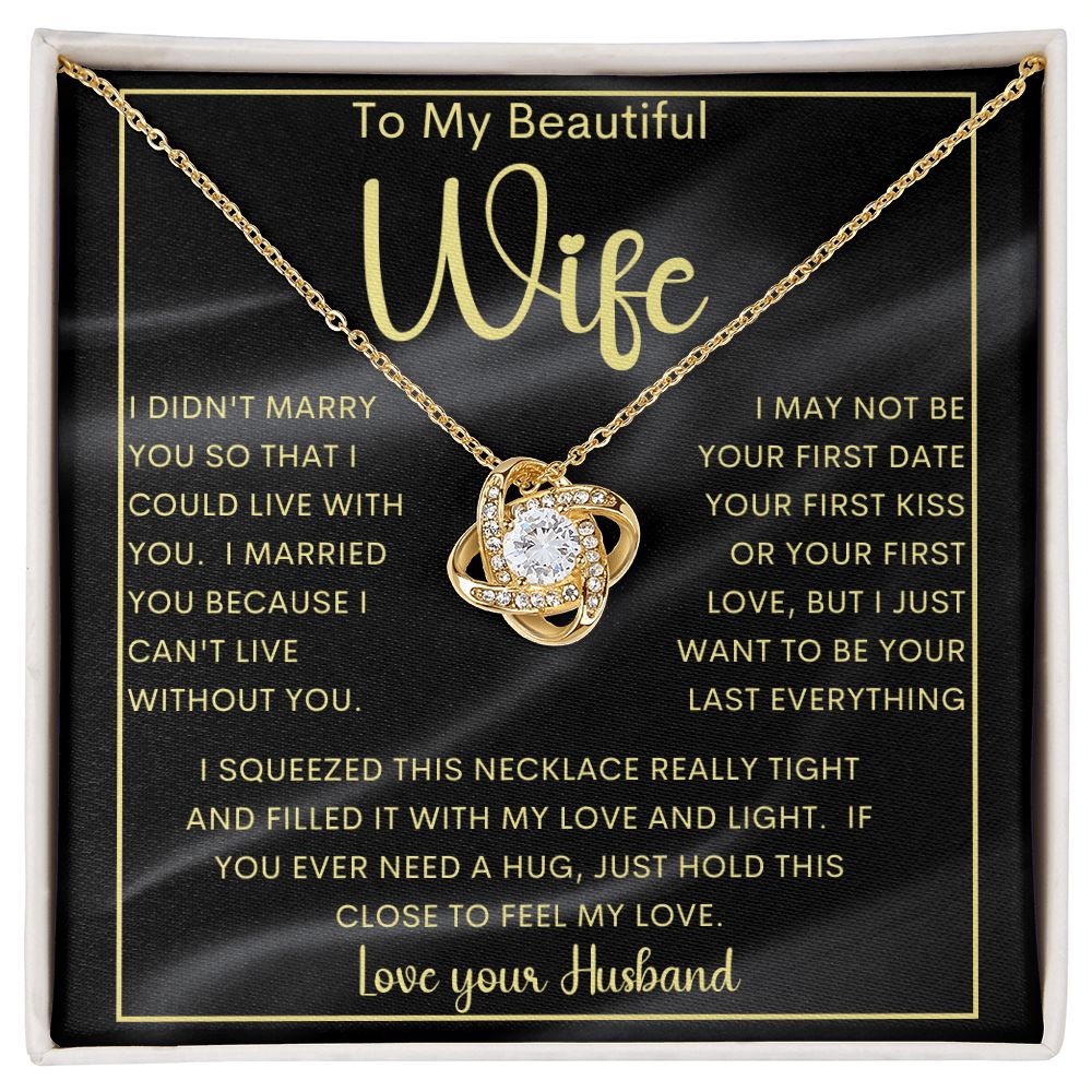 To My Beautiful Wife | Love Knot Necklace