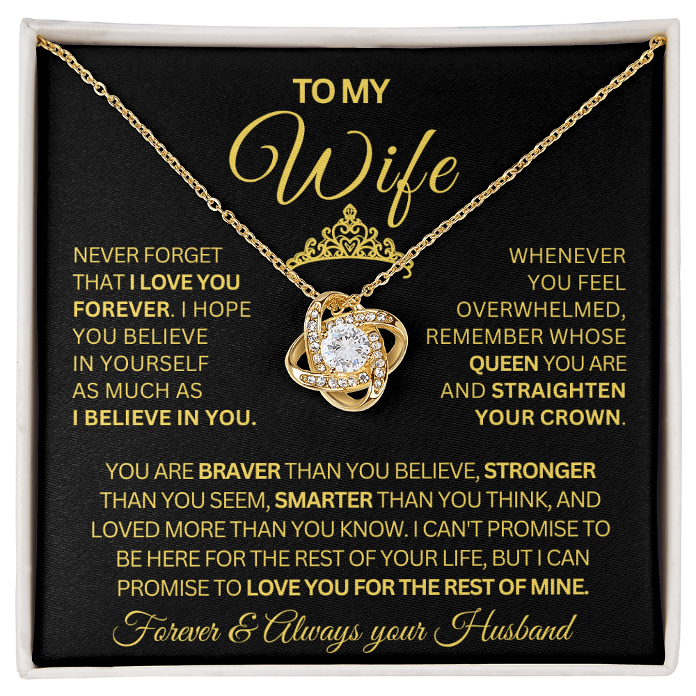 Gift for Wife | Love Knot Necklace | You Are My Queen