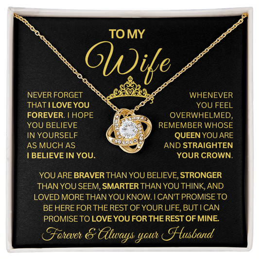 Gift for Wife | Love Knot Necklace | You Are My Queen