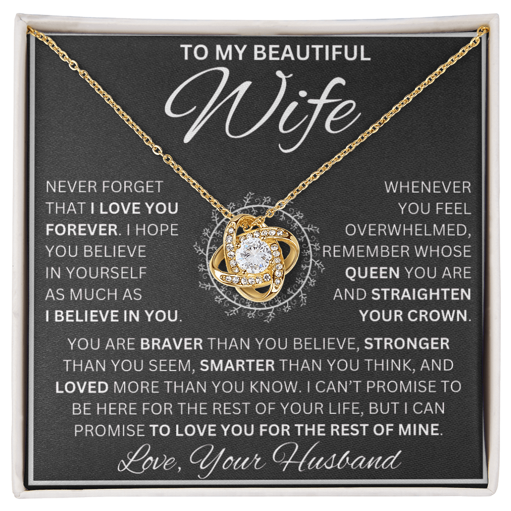 Gift for Wife "A Gift Fit for a Queen" Love Knot Necklace