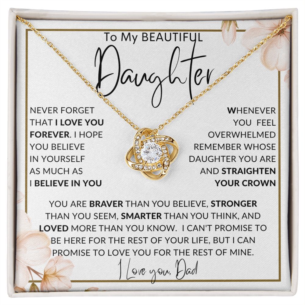 To My Beautiful Daughter | Love Knot Necklace