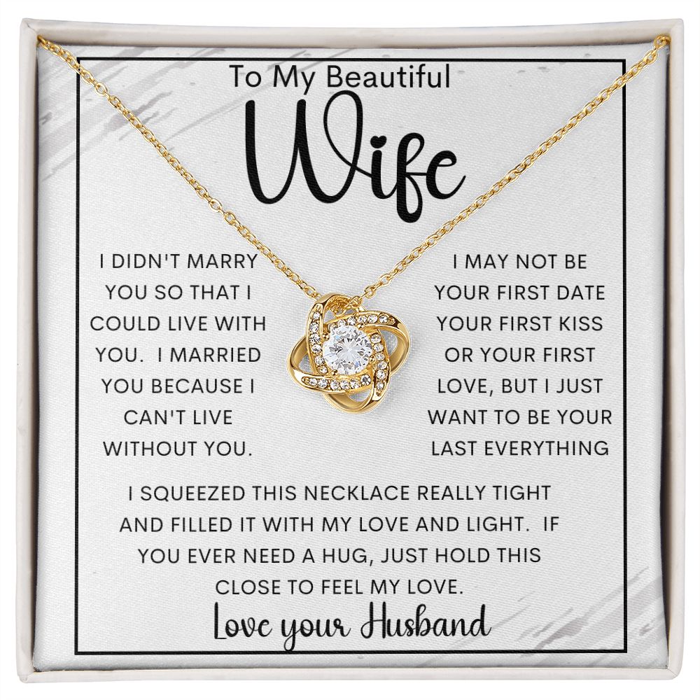 To My Beautiful Wife | Love Knot Necklace
