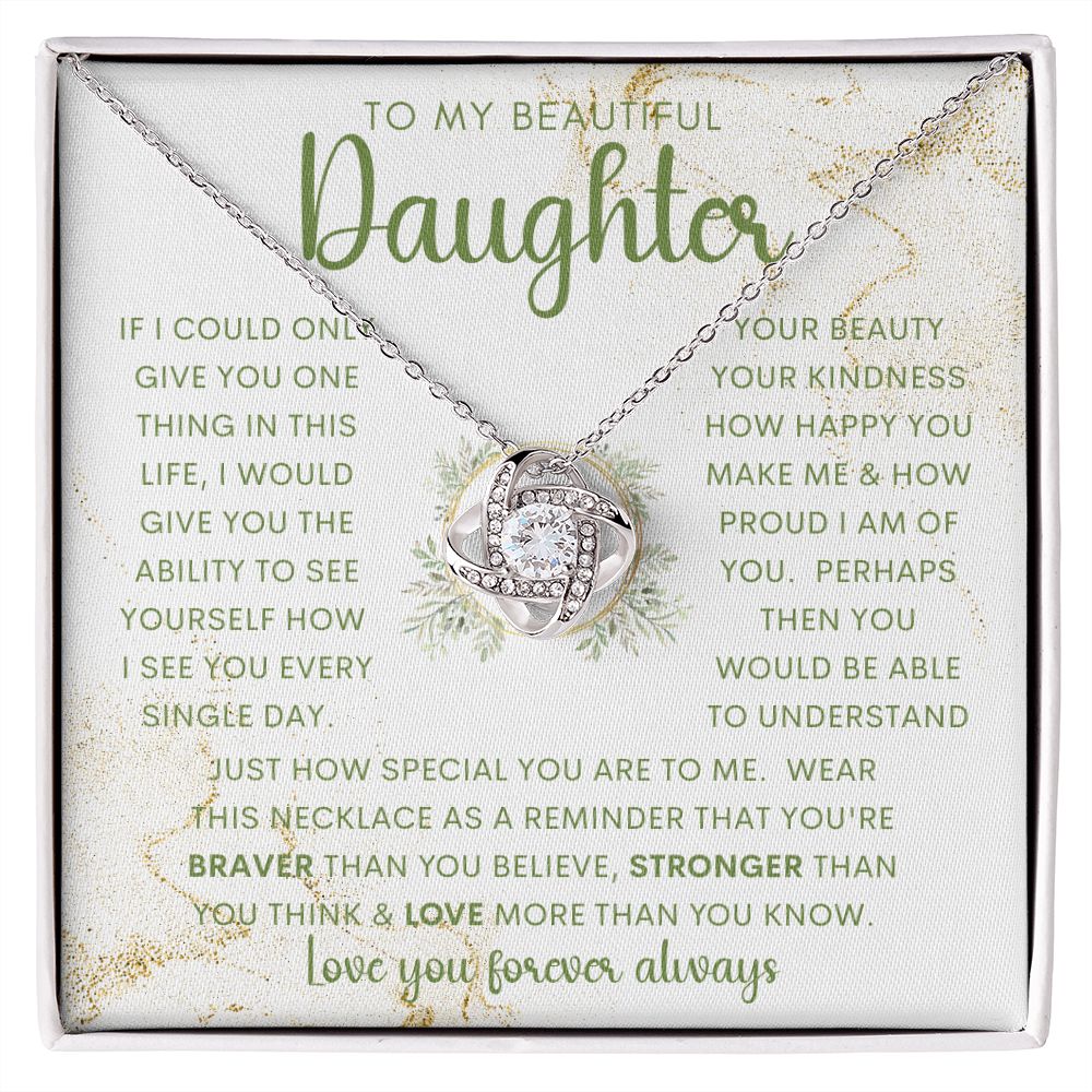 To My Beautiful Daughter | Love Knot Necklace