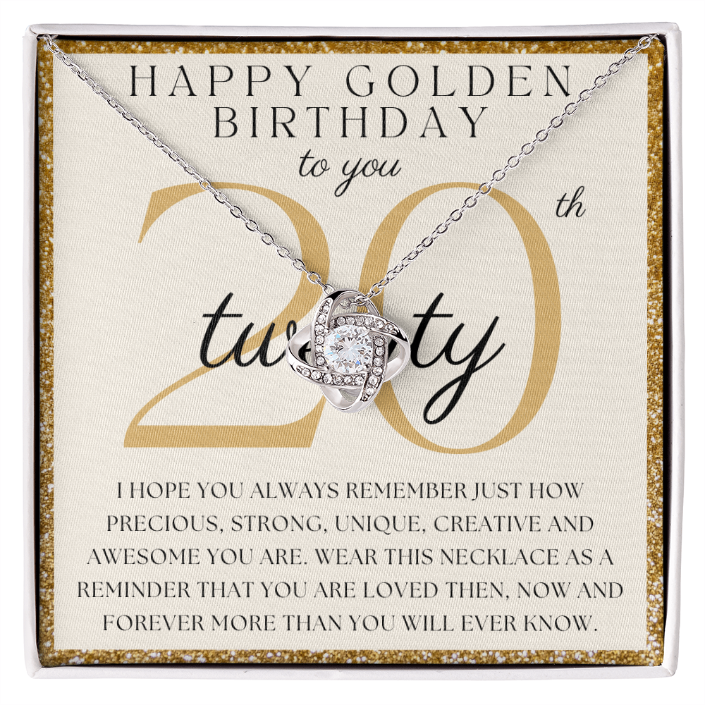 Happy 20th Birthday Love Knot Necklace