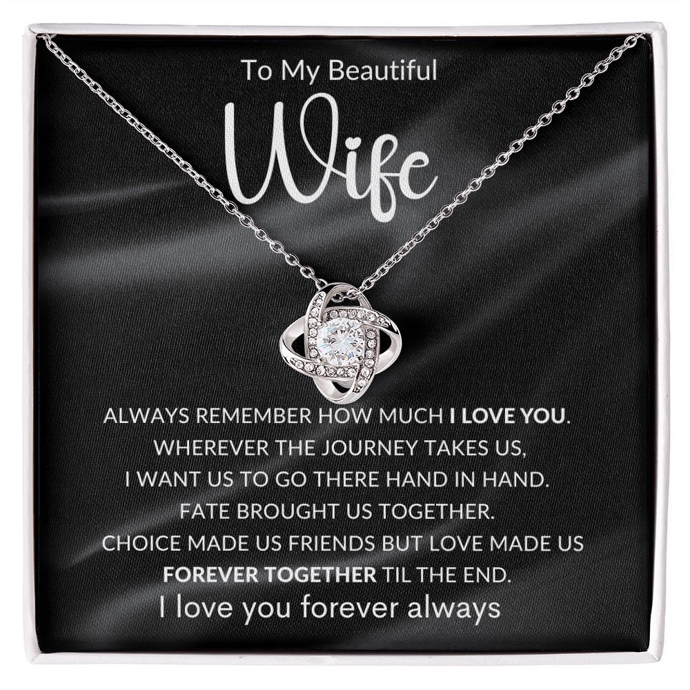 To My Beautiful Wife | Love Knot Necklace