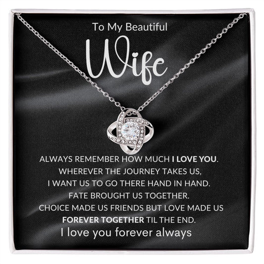 To My Beautiful Wife | Love Knot Necklace