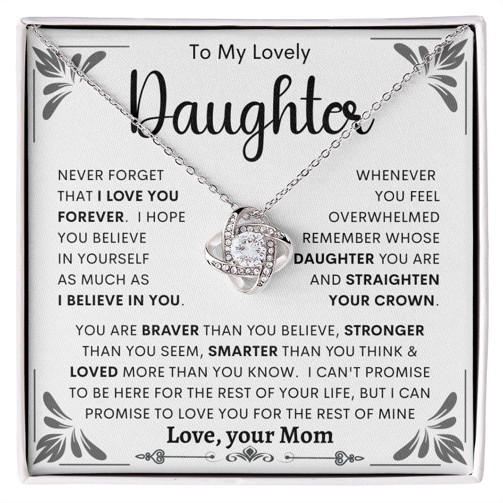 To My Lovely Daughter | Love Knot Necklace