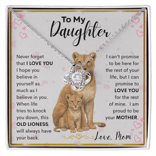 Gift for Daughter "Proud Mother" Love Knot Necklace