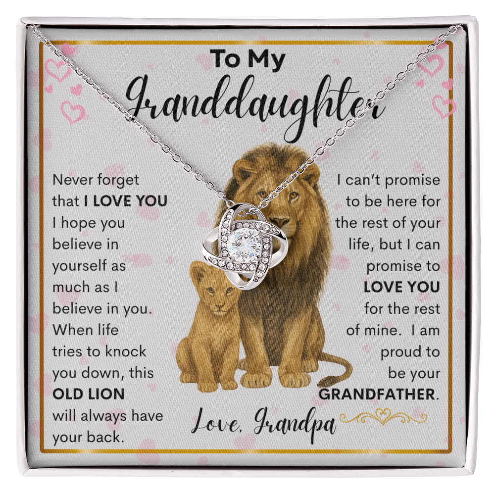 Gift for Granddaughter "Proud Grandpa" Love Knot Necklace