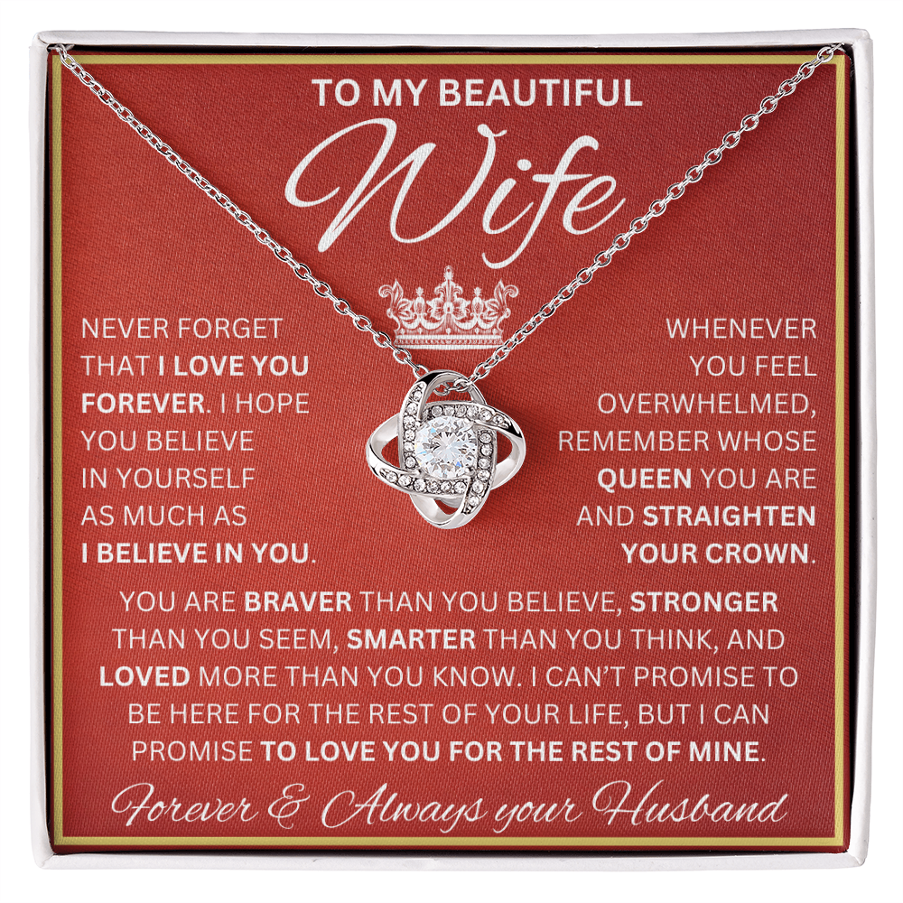 Gift for Wife | Love Knot Necklace | Never Forget I Love You