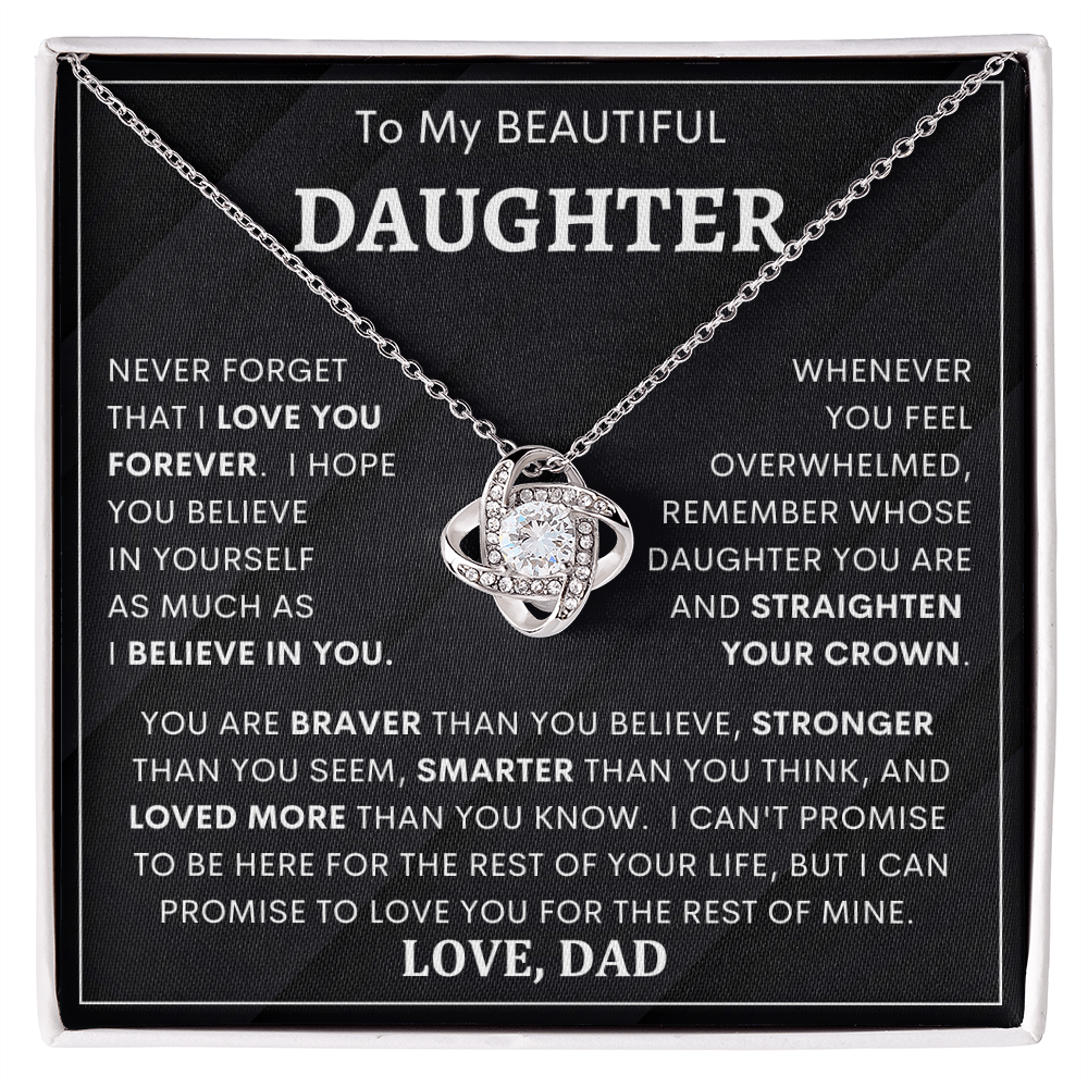 Heartfelt Gift for Daughter from Dad “You Are Braver Than You Believe” Necklace