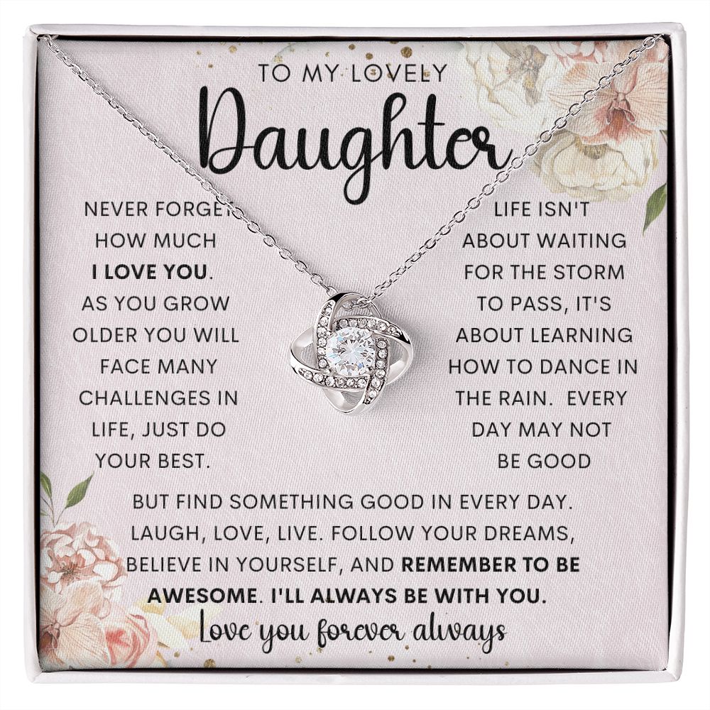 To My Lovely Daughter | Love Knot Necklace