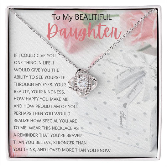 To My Beautiful Daughter | Love Knot Necklace