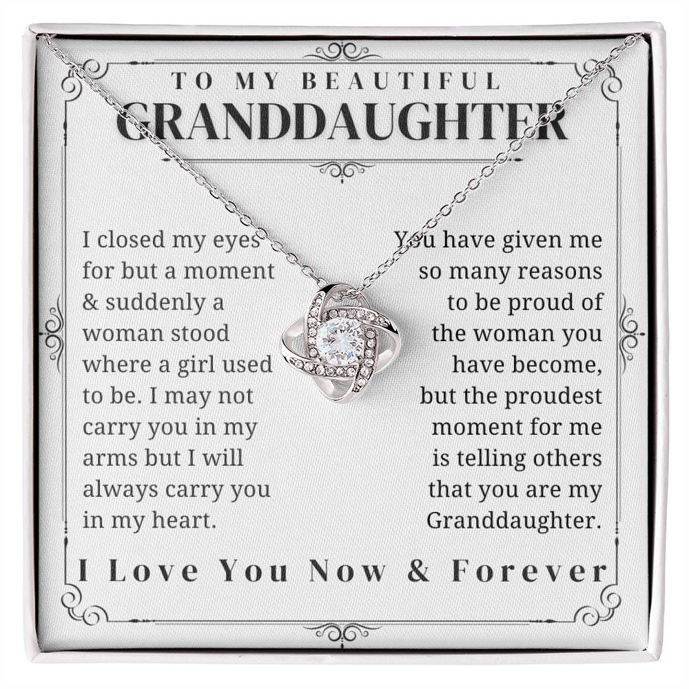 To My Granddaughter - Love Knot Necklace