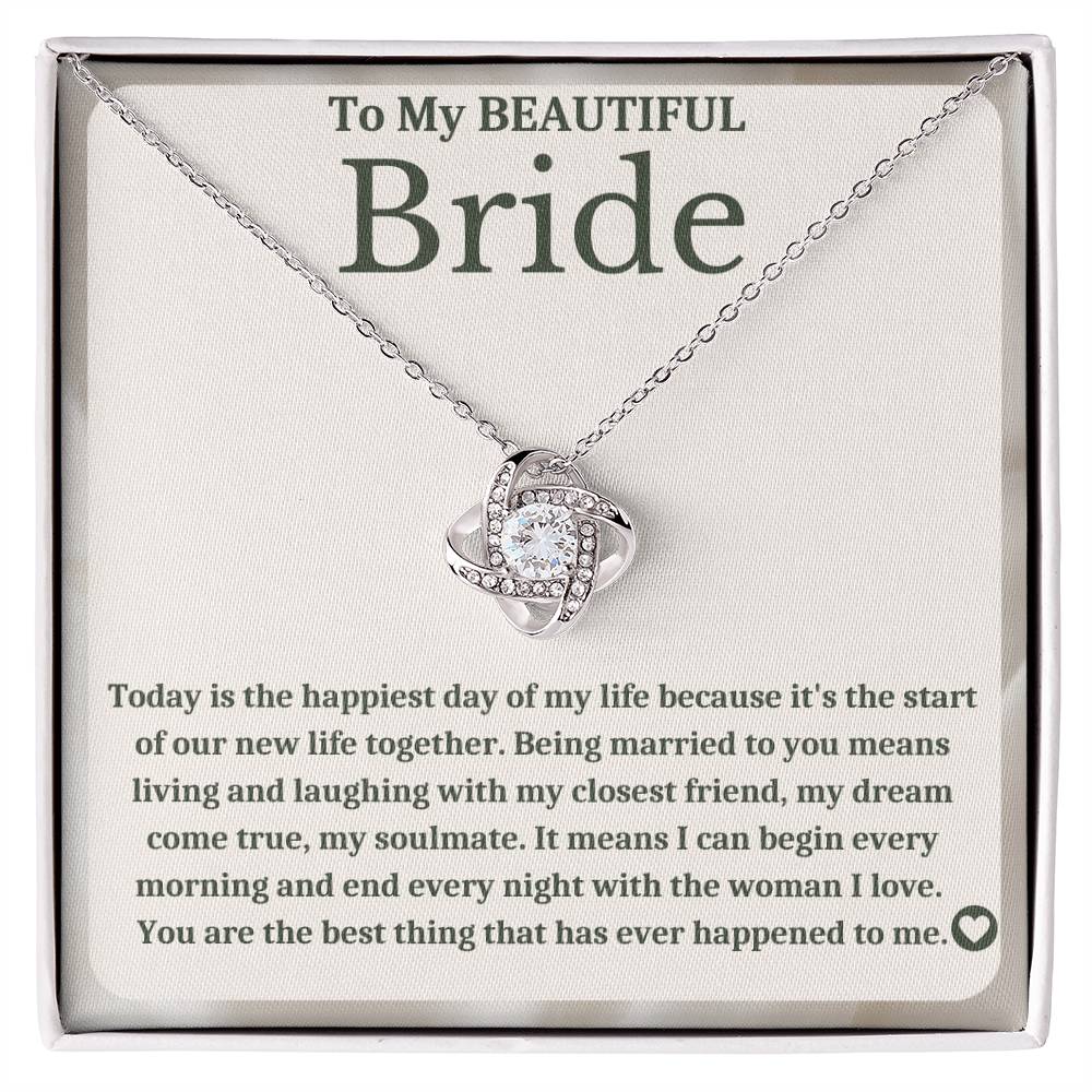 To My Bride - Bride Gift From Groom, Wedding Day Gift, Groom to Bride, Jewelry Gift from Groom to Bride, Beautiful Bride Necklace, To My Bride From Groom