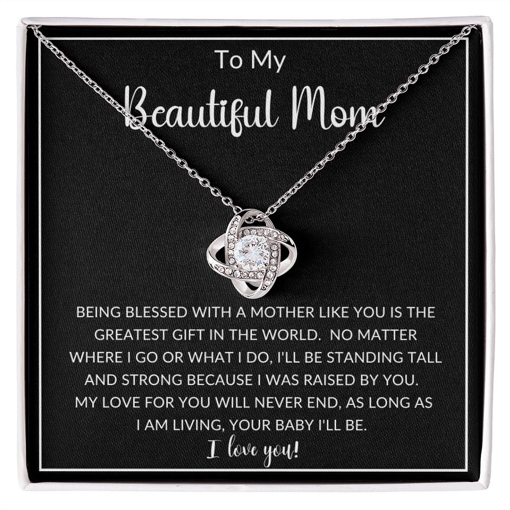 To My Beautiful Mom | Love Knot Necklace
