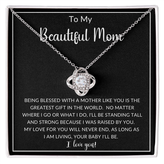 To My Beautiful Mom | Love Knot Necklace